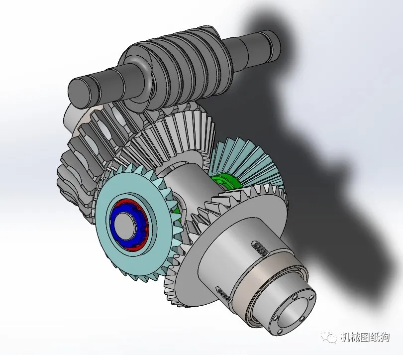 【差減變速器】pont蝸輪蝸桿差動齒輪結(jié)構(gòu)3D圖紙 Solidworks設(shè)計(jì)
