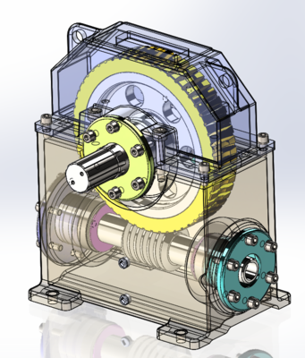【差減變速器】worm-gear-83蝸輪蝸桿齒輪箱3D圖紙 Solidworks設(shè)計 附STEP